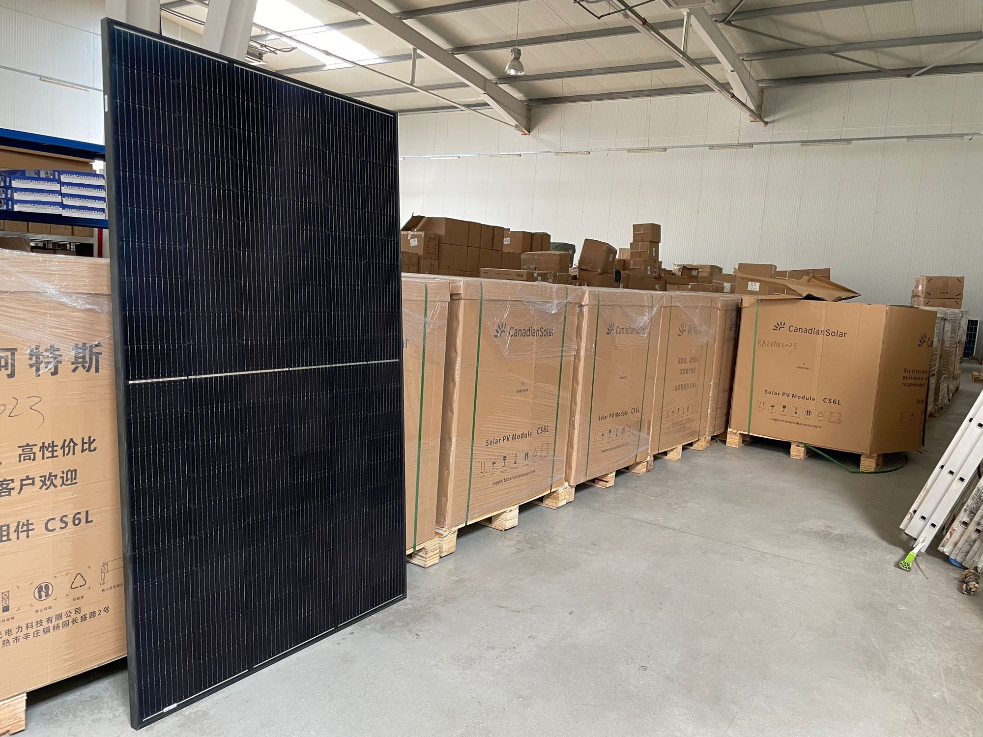 Panou solar fotovoltaic monocristalin, Canadian Solar Hiku CS6L-450MS-BKFR, 450Wp, 120 celule, eficienta 21.5%, rama neagra