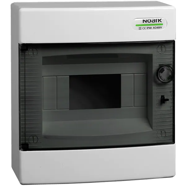 Tablou electric aparent Noark PNS 8T, 8 module, 1 rand, IP 40, alb